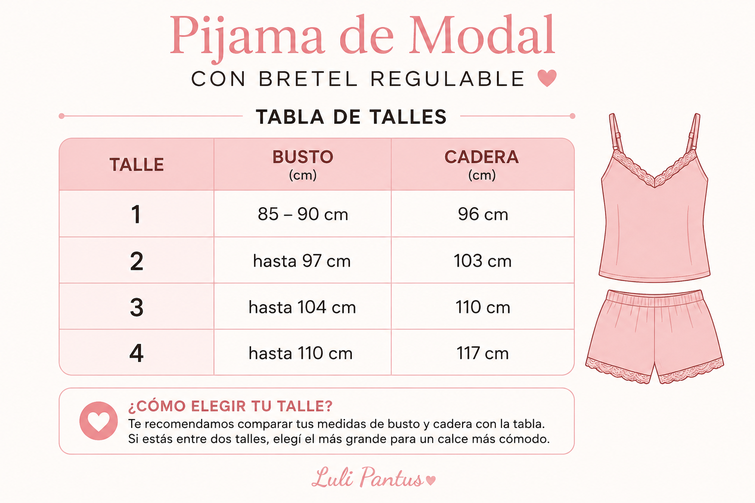 Tabla de Talle modal