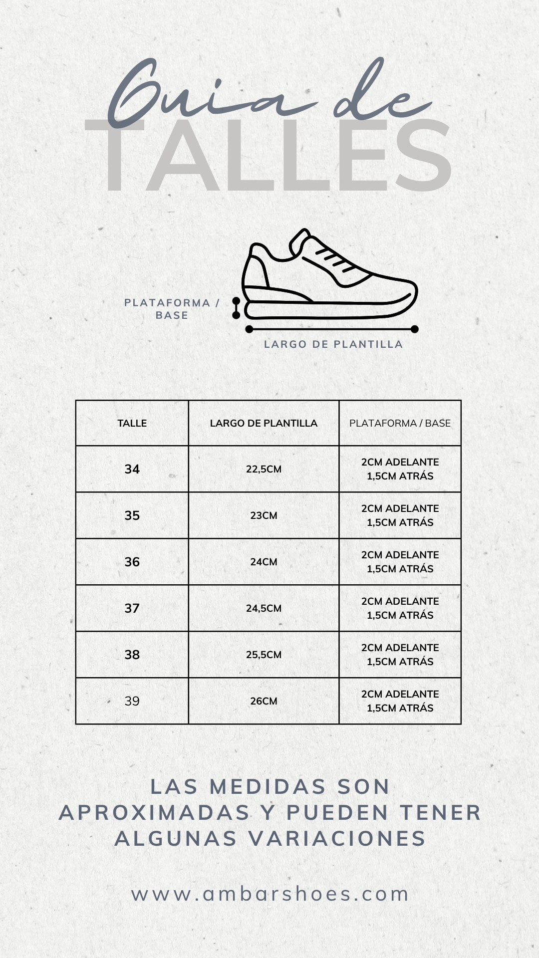 Medidas samba importada