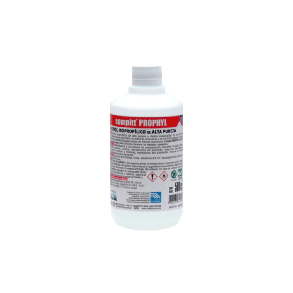 Alcohol Isopropílico Delta Compitt Prophyl Alta Pureza 500cc