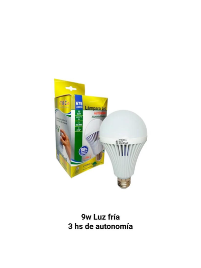 LAMPARA TBC LEDBULB AUTONOMA 9W E27 FRIA 220V NO DIM#