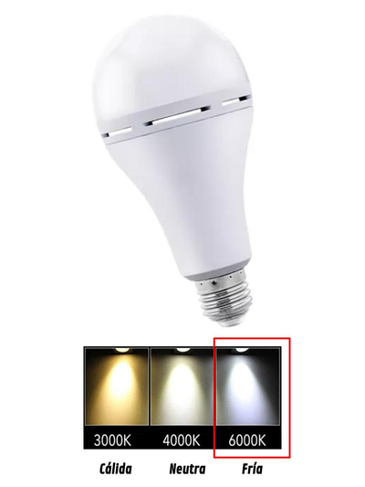 LAMPARA INTERELEC LEDBULB AUTONOMA E27 9W FRIA