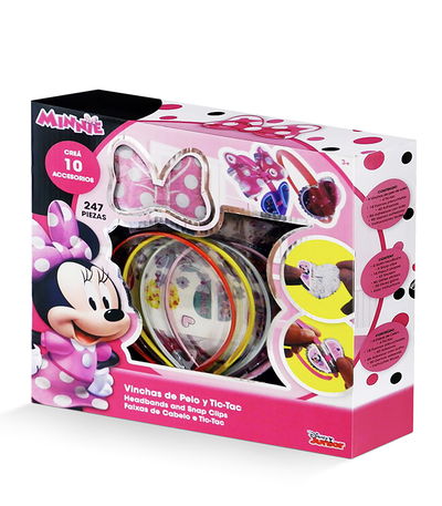 SET DE ACCESORIOS P/ EL PELO MINNIE C/ STICKERS