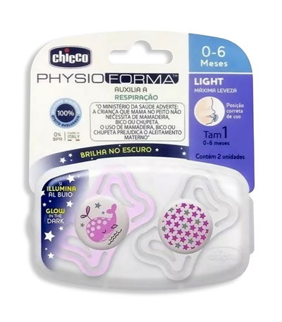 SET DE 2 CHUPETES 2-6M LIGHT NENA ROSA-VIOLETA