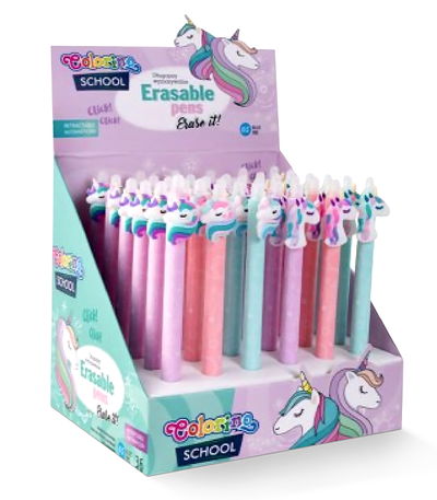 PACK *36 BOLIGRAFO BORRABLES UNICORNIO