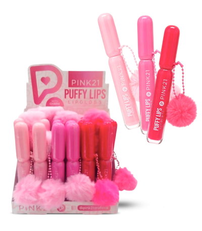 EXH *24 BRILLO LABIAL C/ LLAVERO PUFFY LIPS