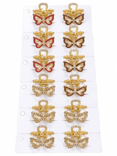 PACK *12 HEBILLAS MARIPOSAS C/ STRASS