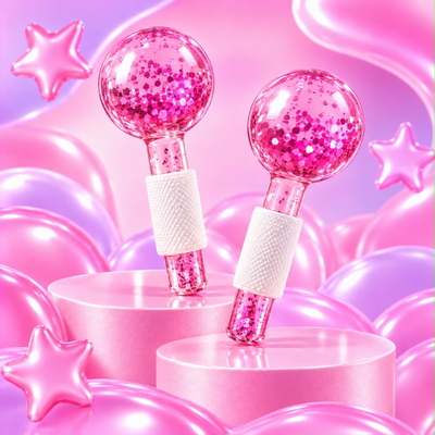 BEAUTY CRYSTAL BALL *2 ROSA C/ GLITTER