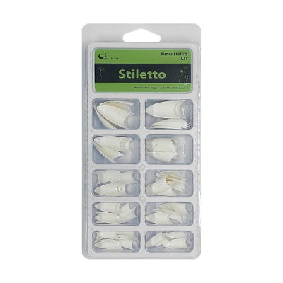 UÑAS TIPS STILETO *100 BLAN/ TRANSP/NAT
