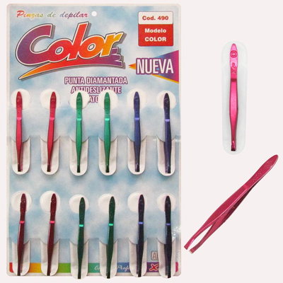 PACK *12 PINZA D/DEPILAR COLOR XZN