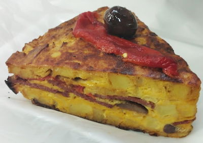 Porción de tortilla de papa a la española