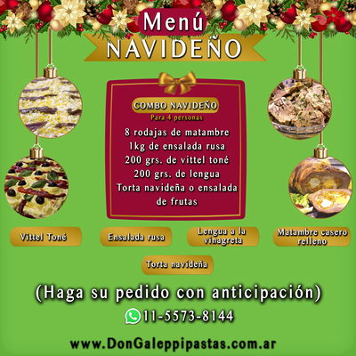 Menú Navideño (en efectivo $89.000)	