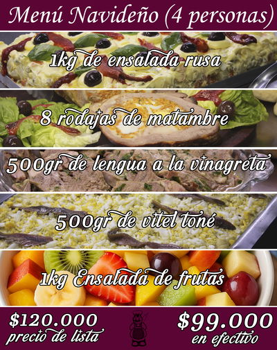 Menú Navideño (en efectivo $99.000)	