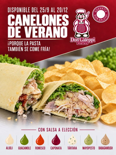 Canelones de verano de pollo 
