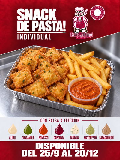 Snack de raviolones fritos para 1