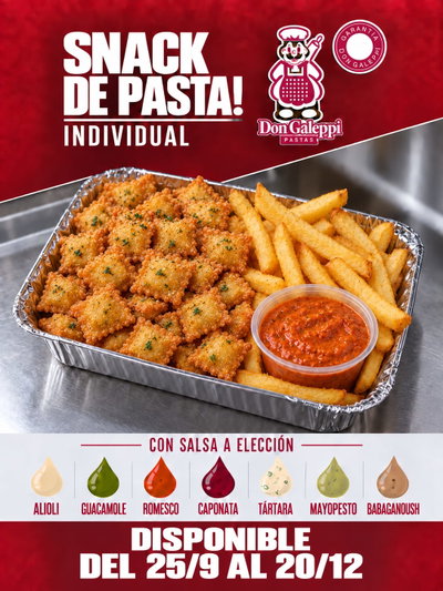 Snack de ravioles fritos para 1 