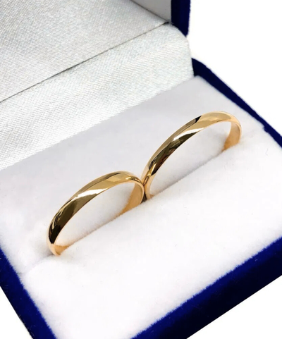 ALIANZAS ITALIANAS 2.5MM ORO 18K 2.7GR EL PAR (I25-27)