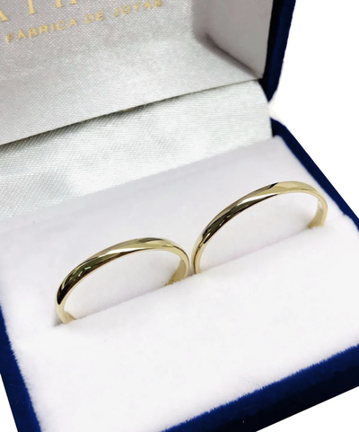 ALIANZAS ITALIANAS 2MM ORO 18K 2.5GR EL PAR (I20-25)