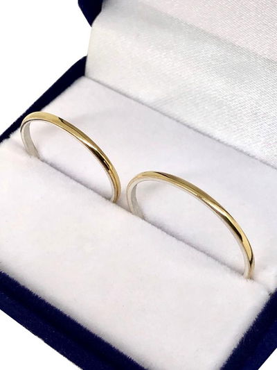 PAR ALIANZAS PLATA Y ORO LAMINADO A112 