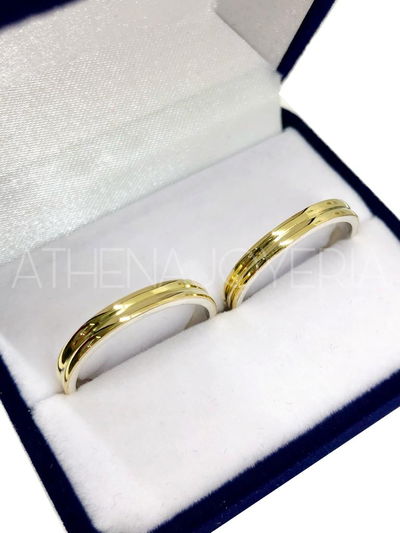 A010 PAR ALIANZAS PLATA Y ORO 