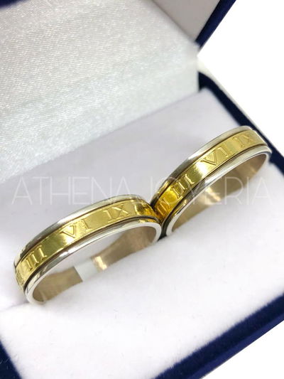A063 PAR ALIANZAS PLATA Y ORO 