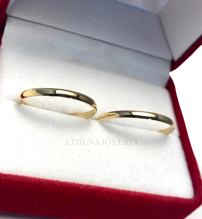 ALIANZAS ITALIANAS 2MM ORO 18K 2GR EL PAR (I20-20)