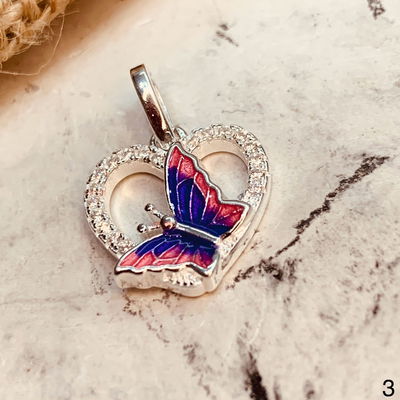 DIJE PLATA 925 MARIPOSA CORAZON