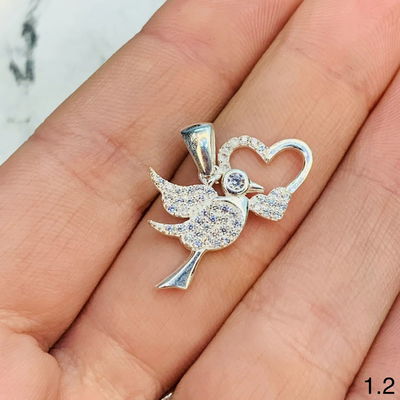 DIJE PLATA 925 COLIBRI CORAZON