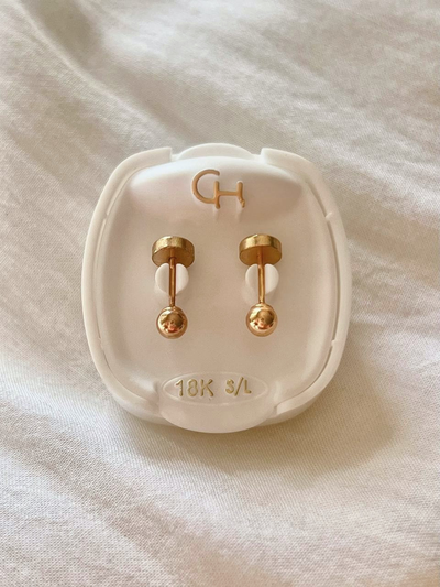 Abridores Oro 18K Marca CH Bolita 3.5mm - Tic laminado