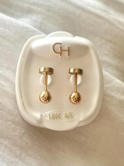 Abridores Oro 18K Marca CH Bolita 4mm - Tic laminado