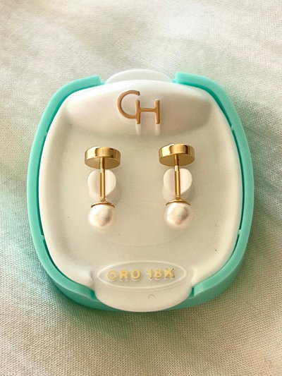 Abridores Oro 18K Marca CH Perla Cultivo 3.5mm