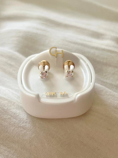 Abridores Oro 18K Marca CH Cubic Blanco Mediano - Tic laminado