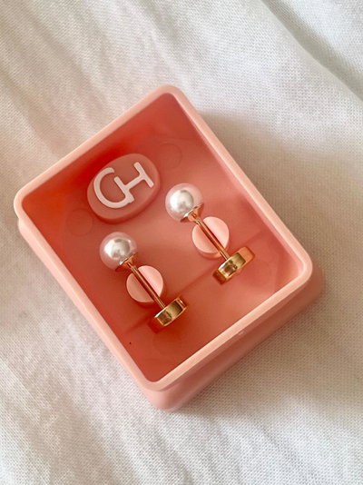 Abridores Marca CH Perno Oro 18k Perla 4mm