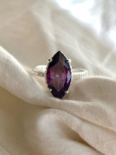Cintillo Plata 925 Importado Violeta