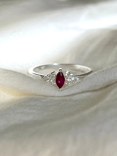 Cintillo Plata 925 Importado Rojo