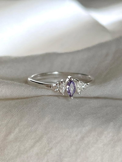 Cintillo Plata 925 Importado Violeta Lila