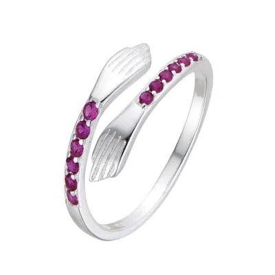 Anillo Abrazo Piedras Rosa Plata 925 