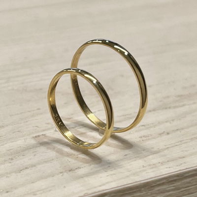 ALIANZAS ITALIANAS 2MM ORO 18K 3GR EL PAR (I20-30)
