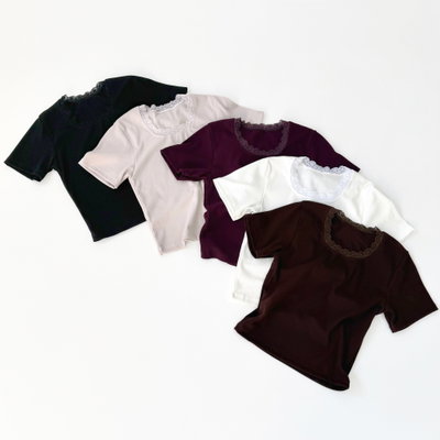 REMERA M/C ENCAJE AL TONO