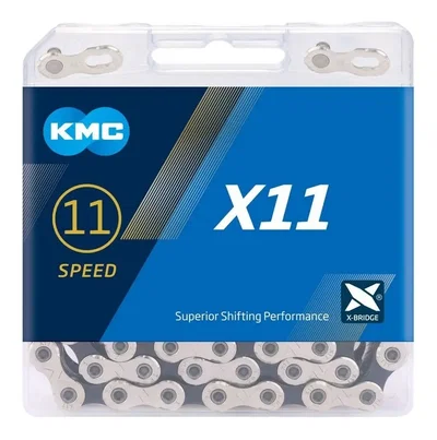 Cadena Kmc X11 Gris Plata 11v 118 Eslabones C/ Master Link conector rapido