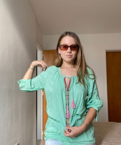 Blusa Verde Bordada
