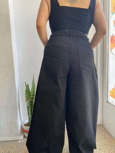 JEAN WIDE LEG NEGRO