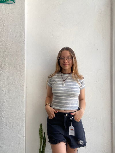 SHORT DIMPLE JEANS CON ROTURAS NEGRO