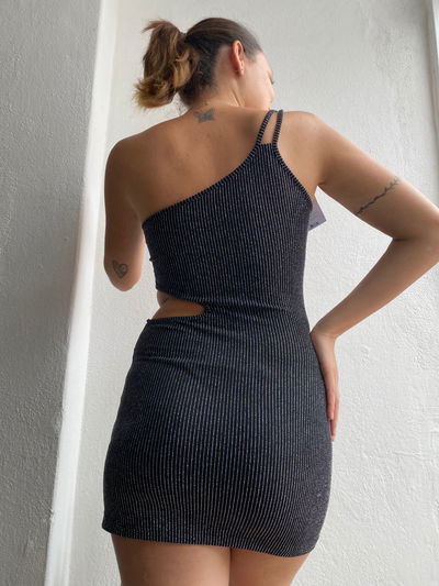 VESTIDO LUREX IRREGULAR