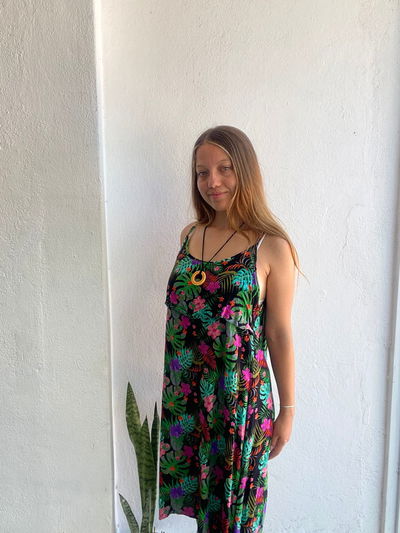 VESTIDO SOLERO ESTAMPADO VERDE