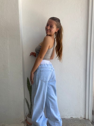 WIDE LEG BOXER JEAN