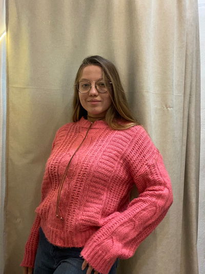 SUETER FUCSIA TEJIDO