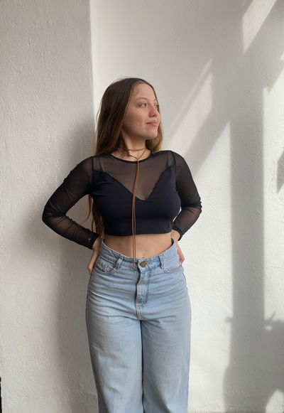 TOP TRANSPARENTE CORAZON NEGRO