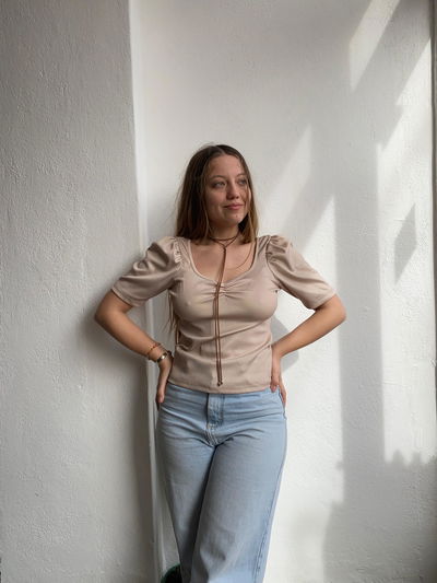 TOP NUDE FRUNCE