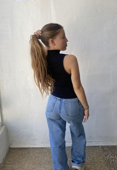 TOP HALTER CUERDA JEANS