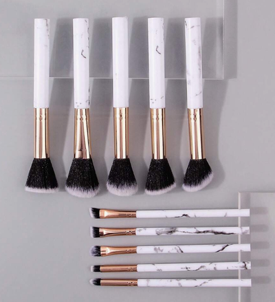 Set de 10 brochas kabuki mármol